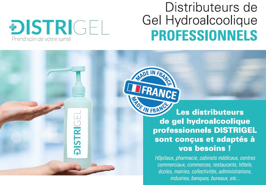 Distrigel - borne distributeur de gel hydroalcoolique professionnel